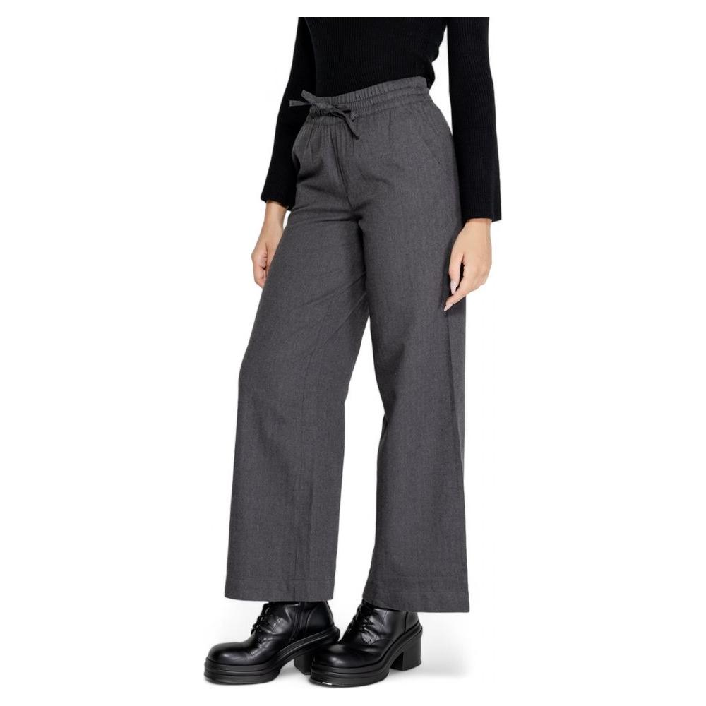 Jacqueline De Yong Gray Cotton Jeans & Pant Jacqueline De Yong Dark Slate Gray