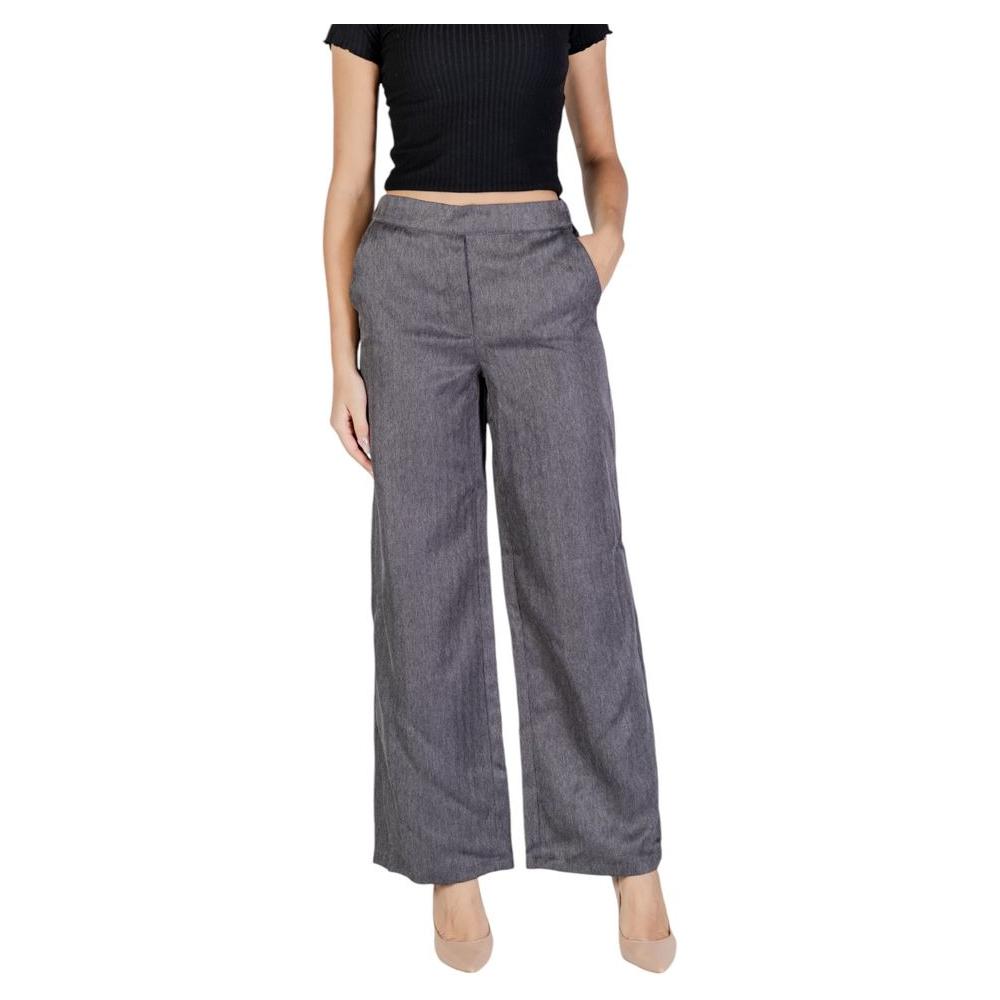 Jacqueline De Yong Gray Polyester Jeans & Pant Jacqueline De Yong Dim Gray