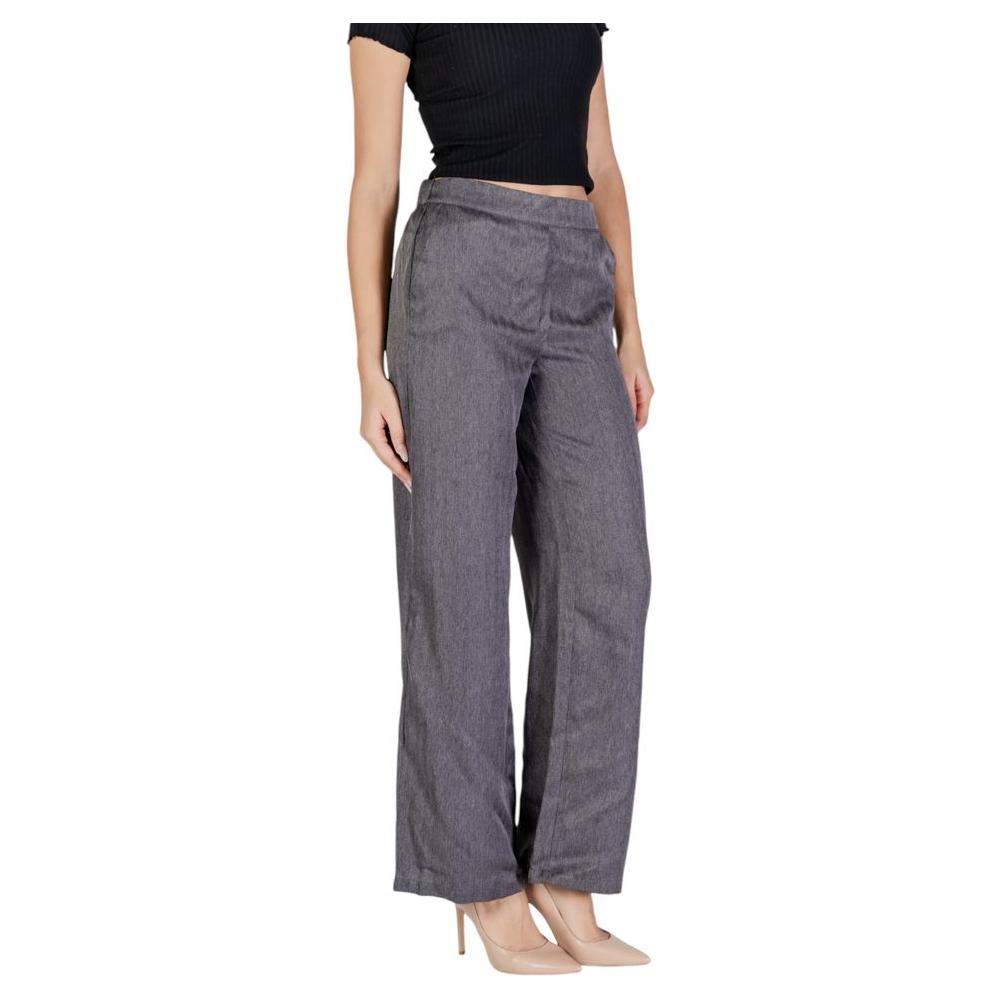 Jacqueline De Yong Gray Polyester Jeans & Pant Jacqueline De Yong Dim Gray
