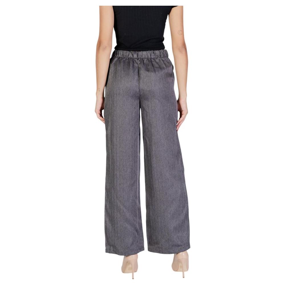 Jacqueline De Yong Gray Polyester Jeans & Pant Jacqueline De Yong Dim Gray