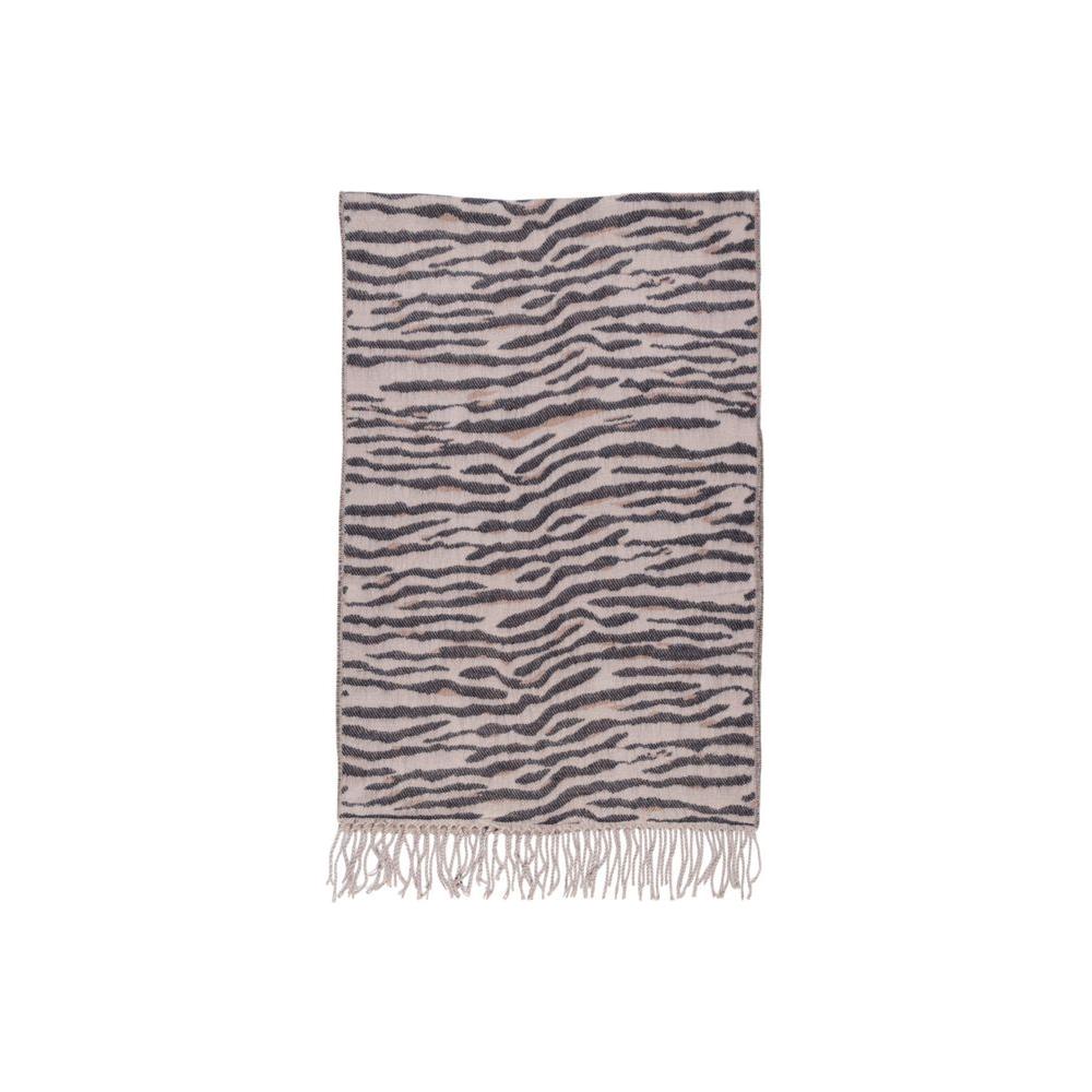 Pieces Beige Acrylic Scarf Pieces Dark Gray