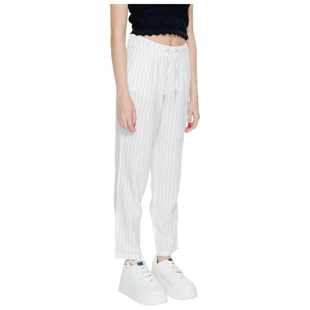 Only White Linen Jeans & Pant Only Light Gray