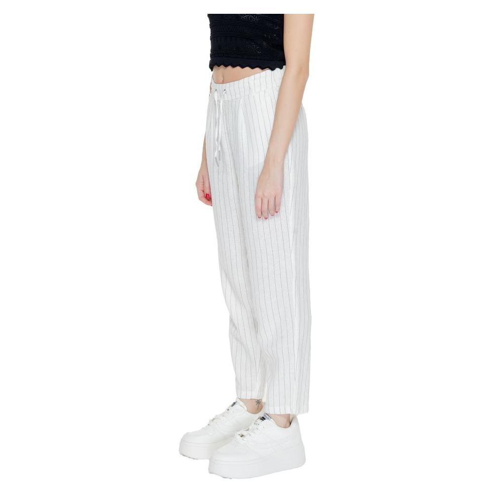 Only White Linen Jeans & Pant Only Light Gray
