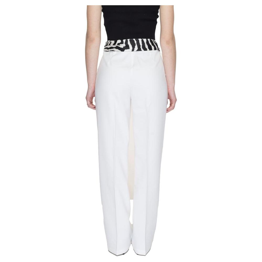 Only White Polyester Jeans & Pant Only Light Gray