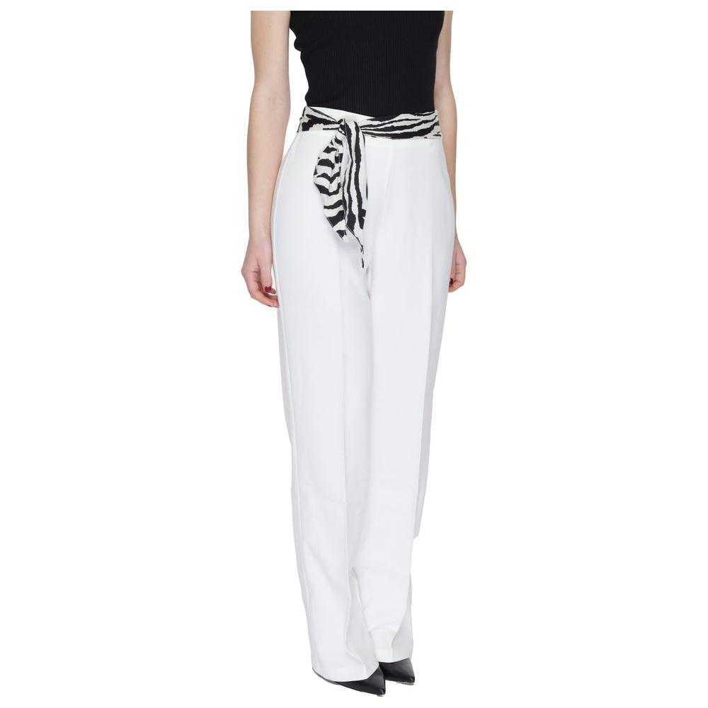 Only White Polyester Jeans & Pant Only Light Gray
