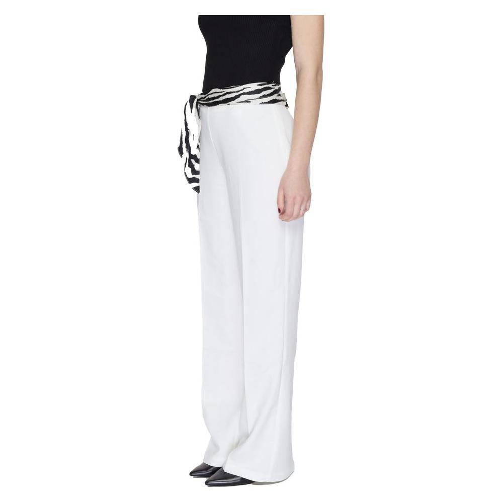 Only White Polyester Jeans & Pant Only Light Gray