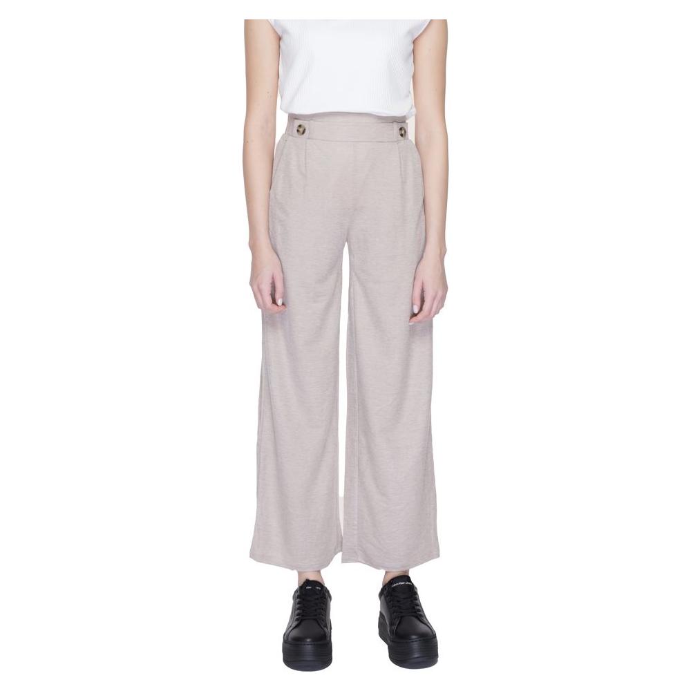 Jacqueline De Yong Gray Viscose Jeans & Pant Jacqueline De Yong Light Gray