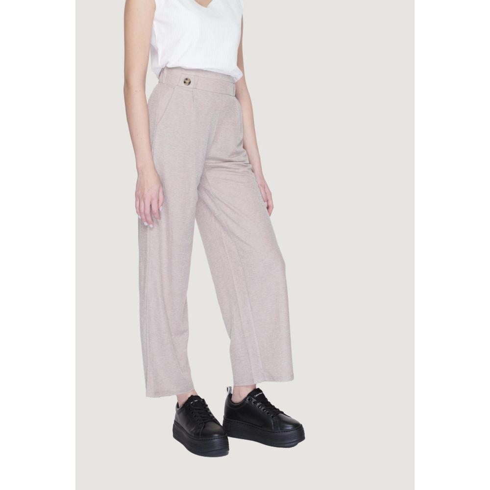 Jacqueline De Yong Gray Viscose Jeans & Pant Jacqueline De Yong Light Gray