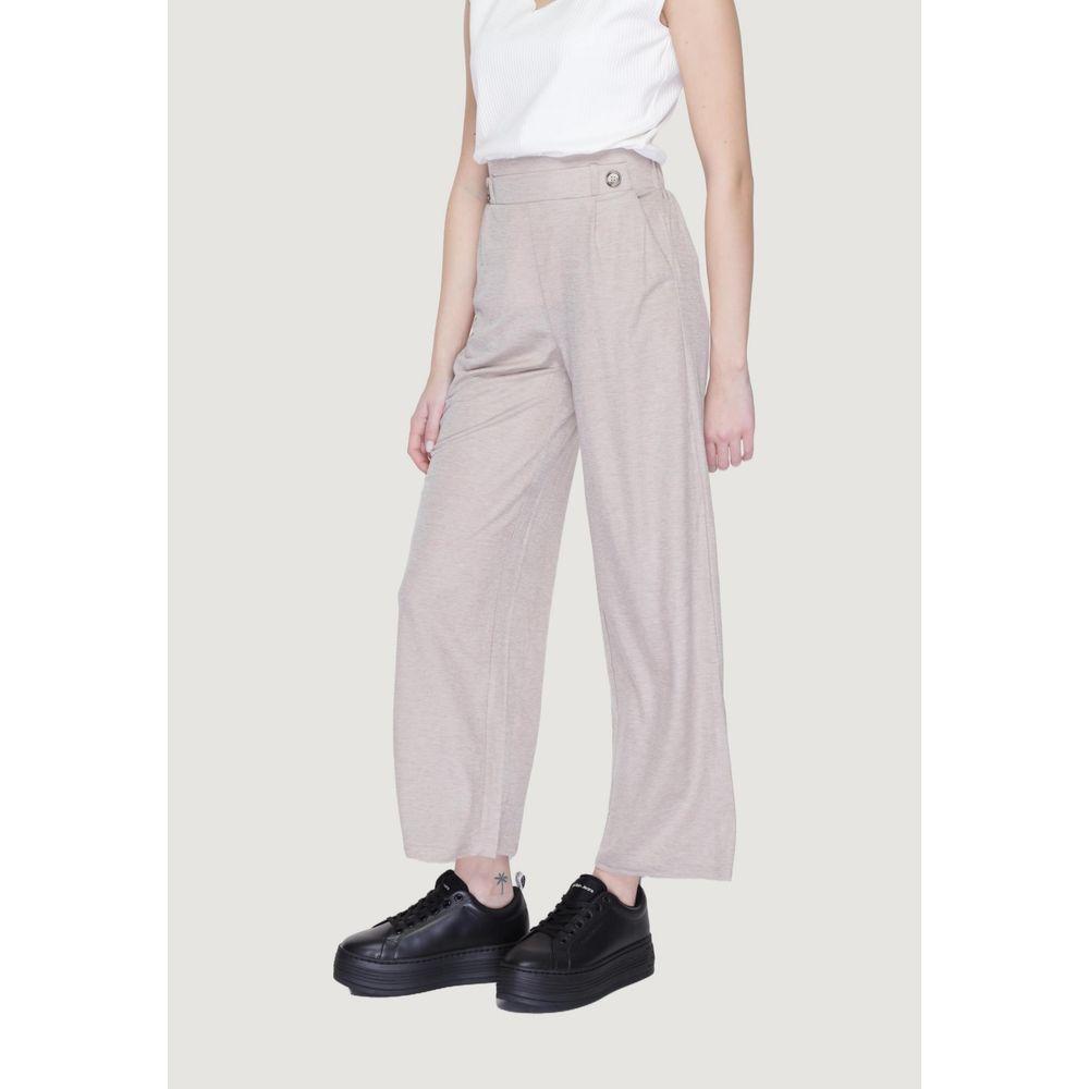Jacqueline De Yong Gray Viscose Jeans & Pant Jacqueline De Yong Light Gray