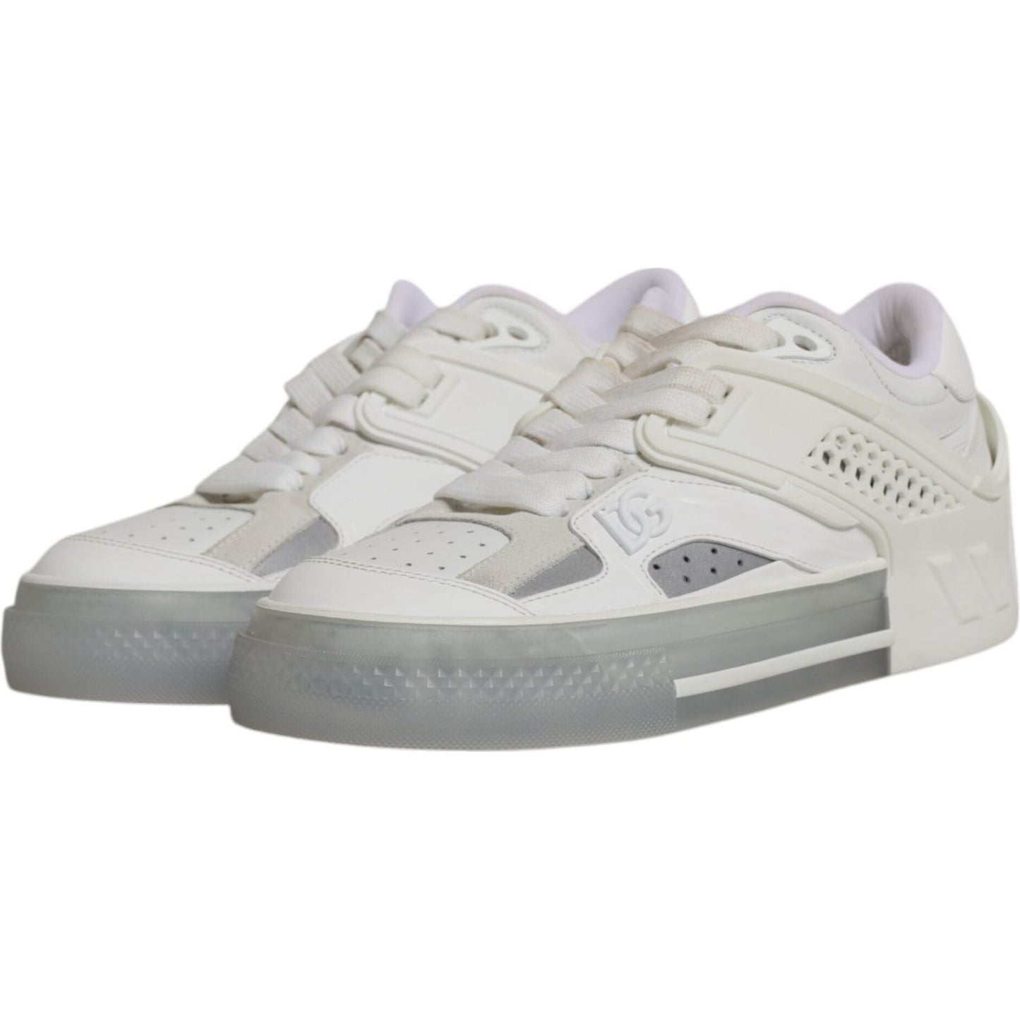 Dolce & Gabbana White DG Logo CUSTOM 2.Zero Sneakers Shoes Dolce & Gabbana Gray