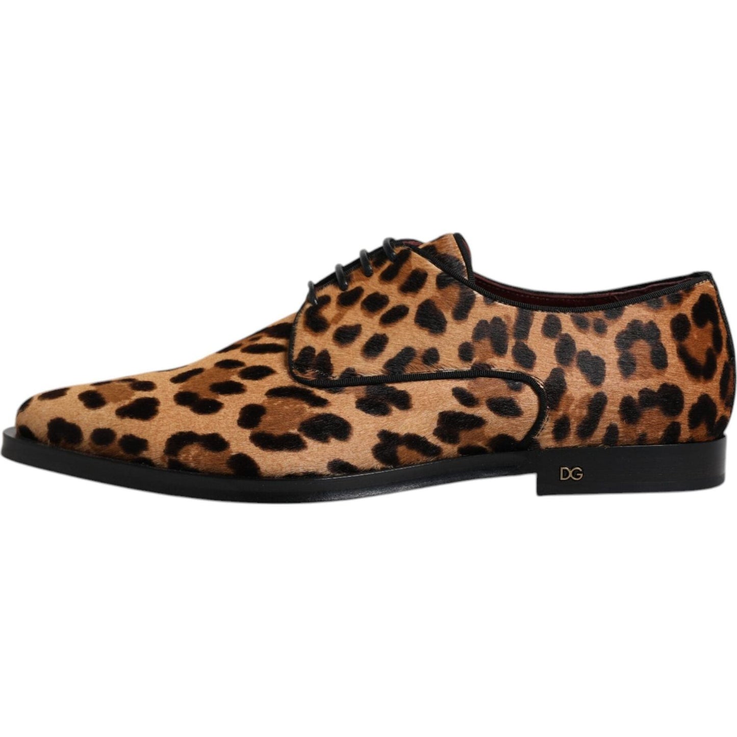 Dolce & Gabbana Brown Leopard Derby Formal Men Dress Shoes Dolce & Gabbana Rosy Brown