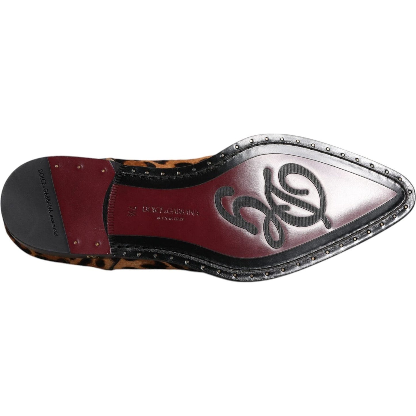 Dolce & Gabbana Brown Leopard Derby Formal Men Dress Shoes Dolce & Gabbana Dark Slate Gray