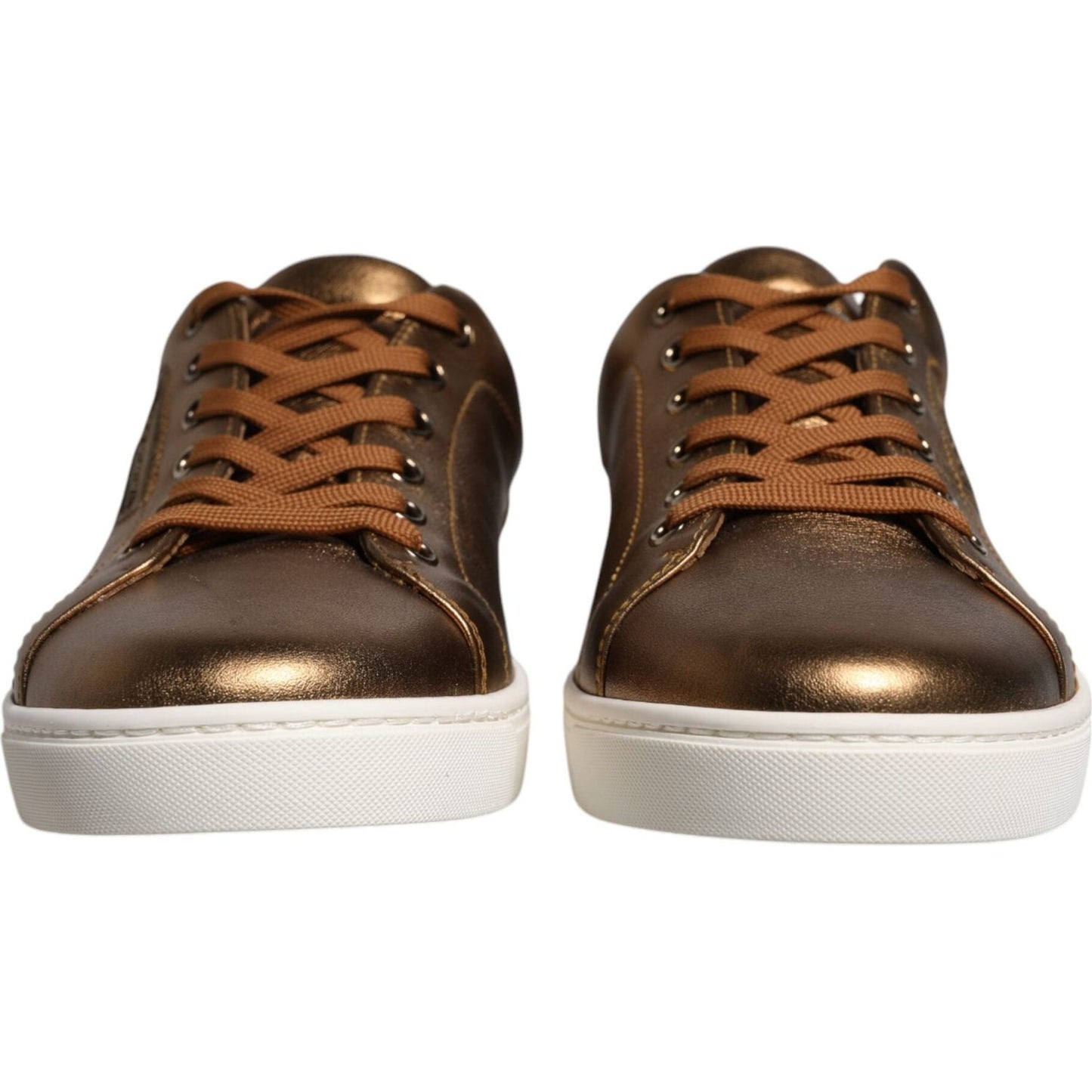 Dolce & Gabbana Gold Leather Logo London Men Sneaker Shoes Dolce & Gabbana Dark Olive Green