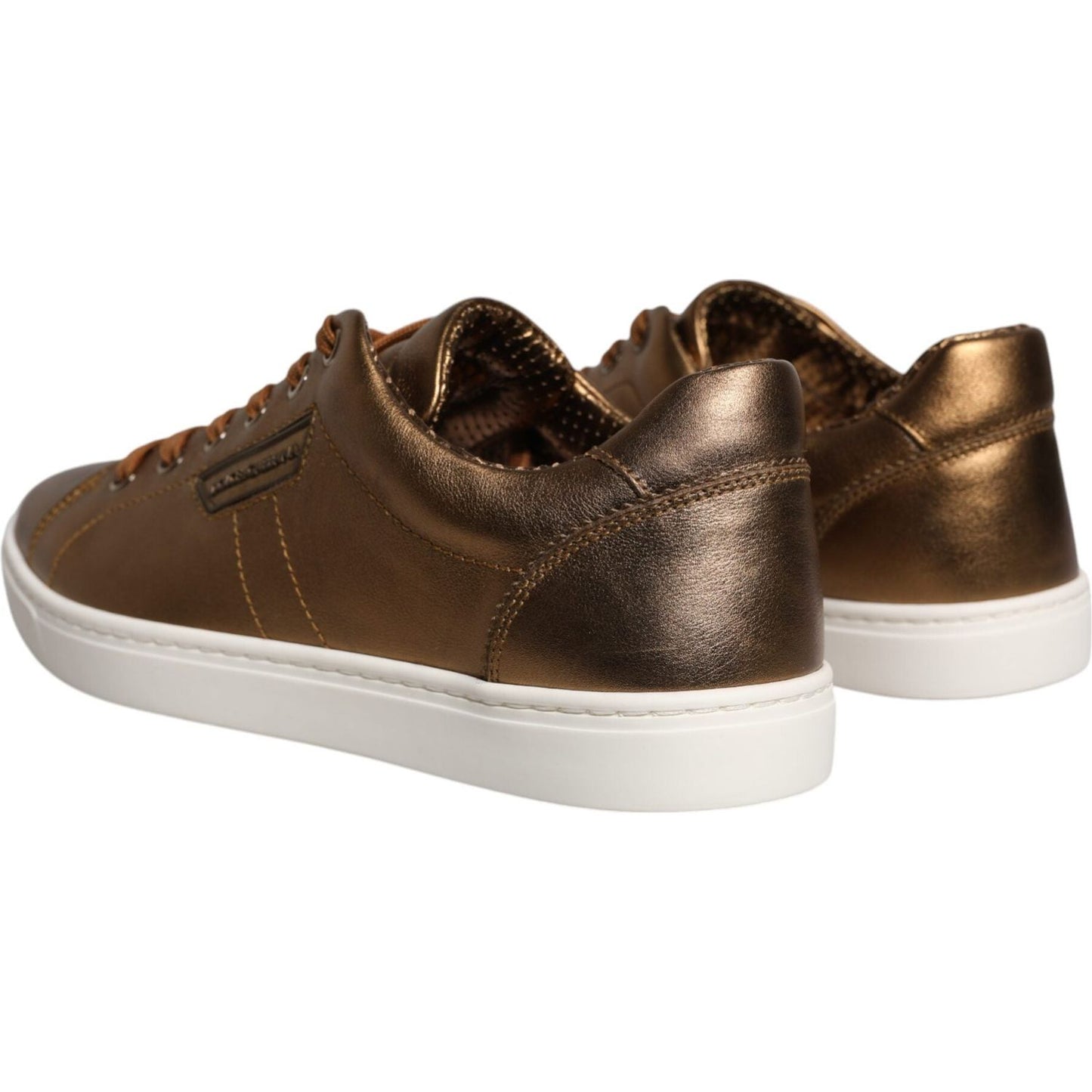 Dolce & Gabbana Gold Leather Logo London Men Sneaker Shoes Dolce & Gabbana Dark Slate Gray