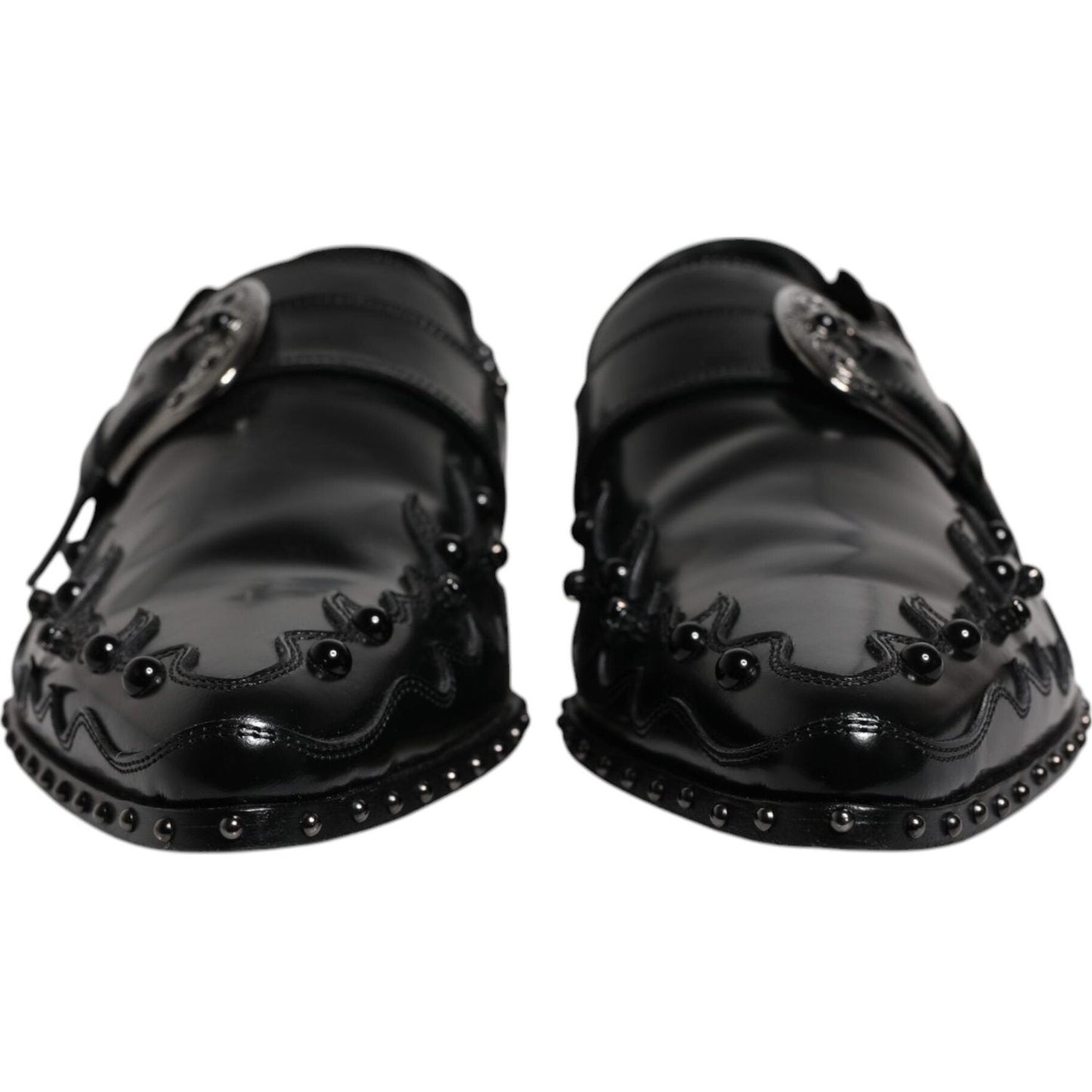 Dolce & Gabbana Black Embellished Derby Monk Strap Shoes Dolce & Gabbana Dark Slate Gray