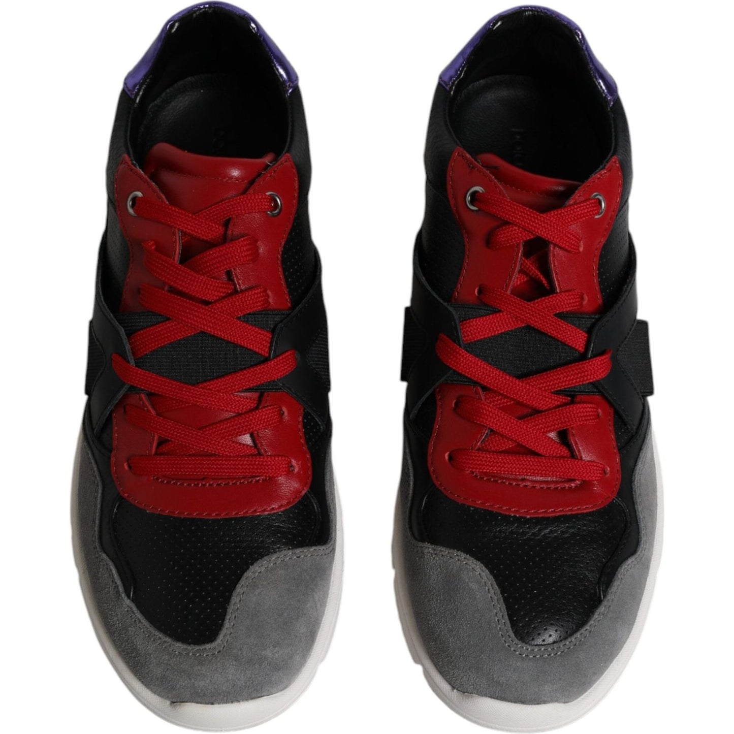 Dolce & Gabbana Multicolor Leather Suede Low Top Sneakers Shoes Dolce & Gabbana Black