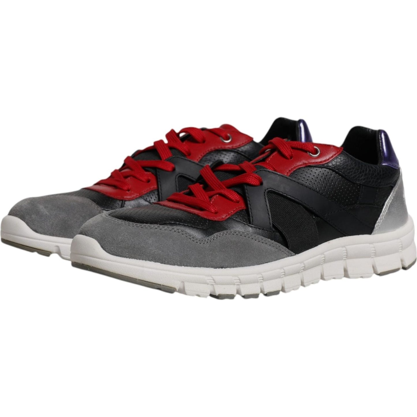 Dolce & Gabbana Multicolor Leather Suede Low Top Sneakers Shoes Dolce & Gabbana Dark Slate Gray