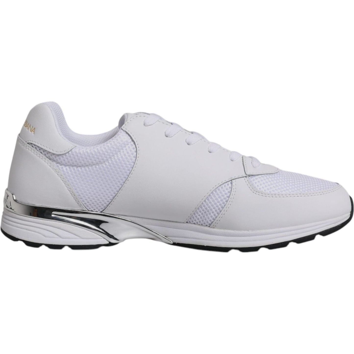 Dolce & Gabbana White Logo Leather Casual Men Sneakers Shoes Dolce & Gabbana Gray