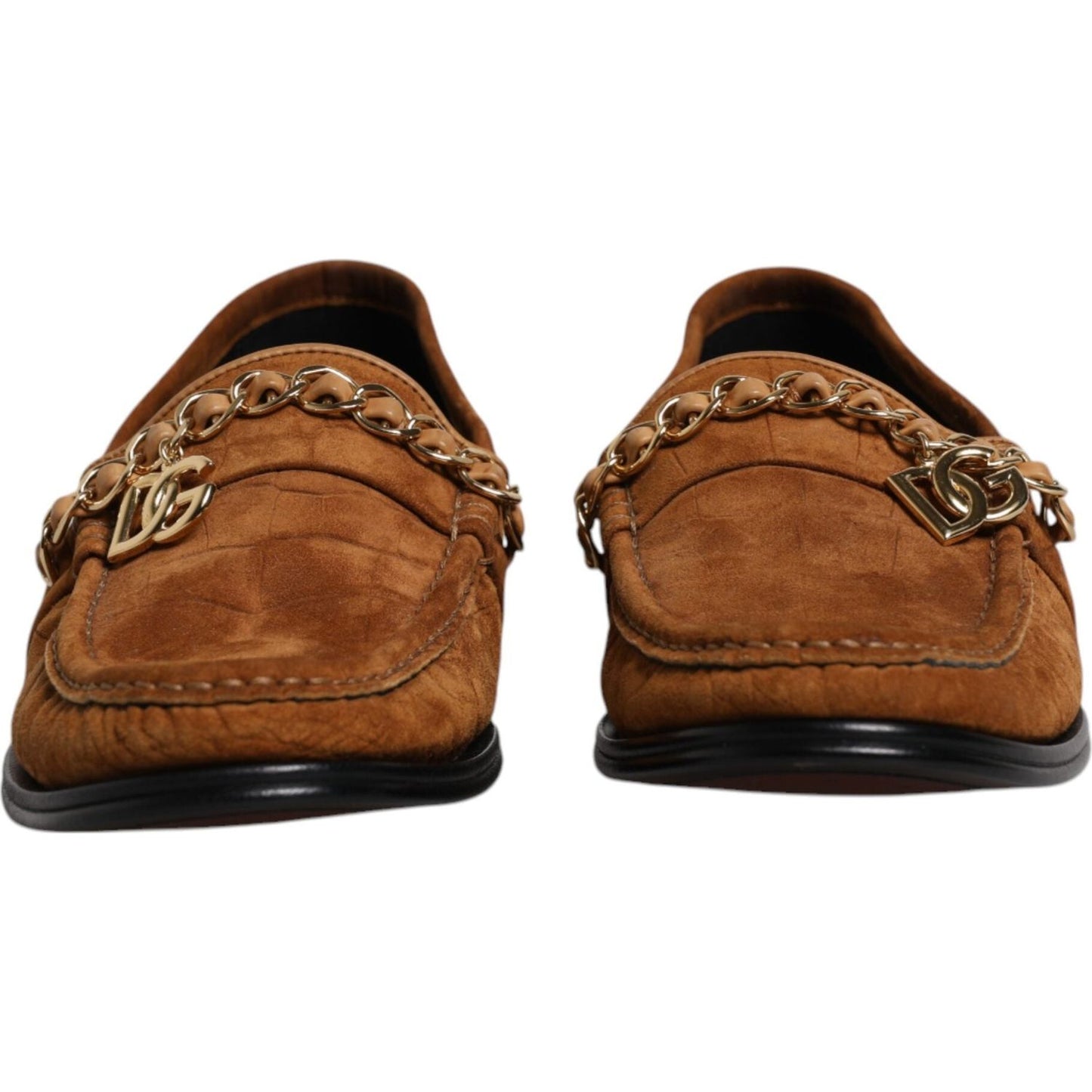 Dolce & Gabbana Brown Suede Leather Loafers Dress Shoes Dolce & Gabbana Saddle Brown