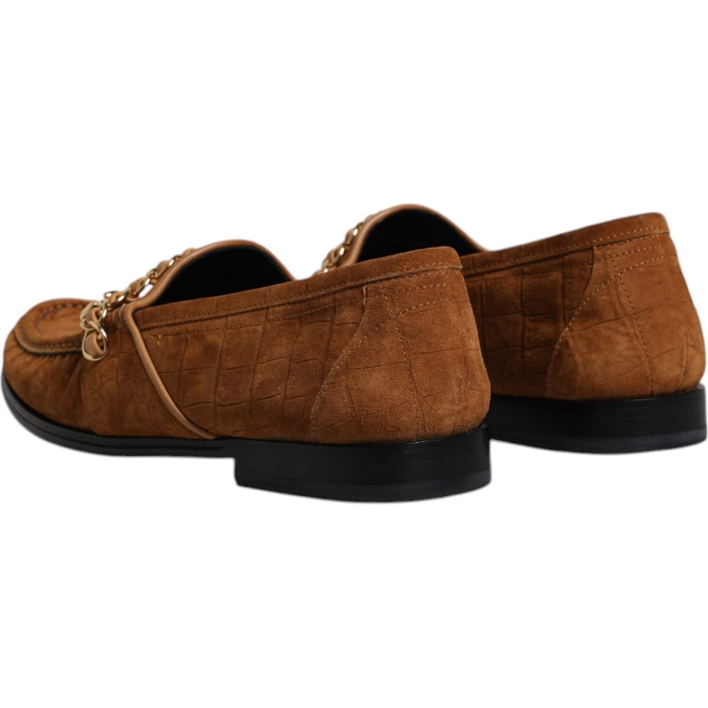 Dolce & Gabbana Brown Suede Leather Loafers Dress Shoes Dolce & Gabbana Dark Slate Gray