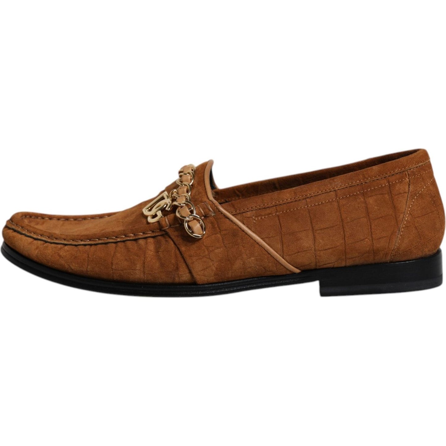Dolce & Gabbana Brown Suede Leather Loafers Dress Shoes Dolce & Gabbana Saddle Brown