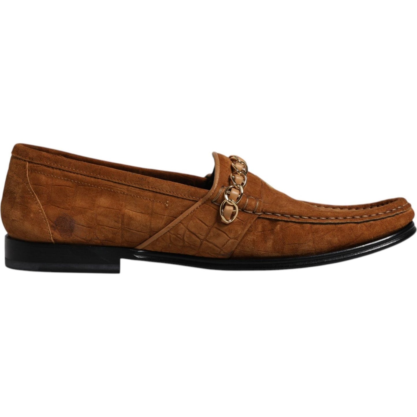 Dolce & Gabbana Brown Suede Leather Loafers Dress Shoes Dolce & Gabbana Saddle Brown