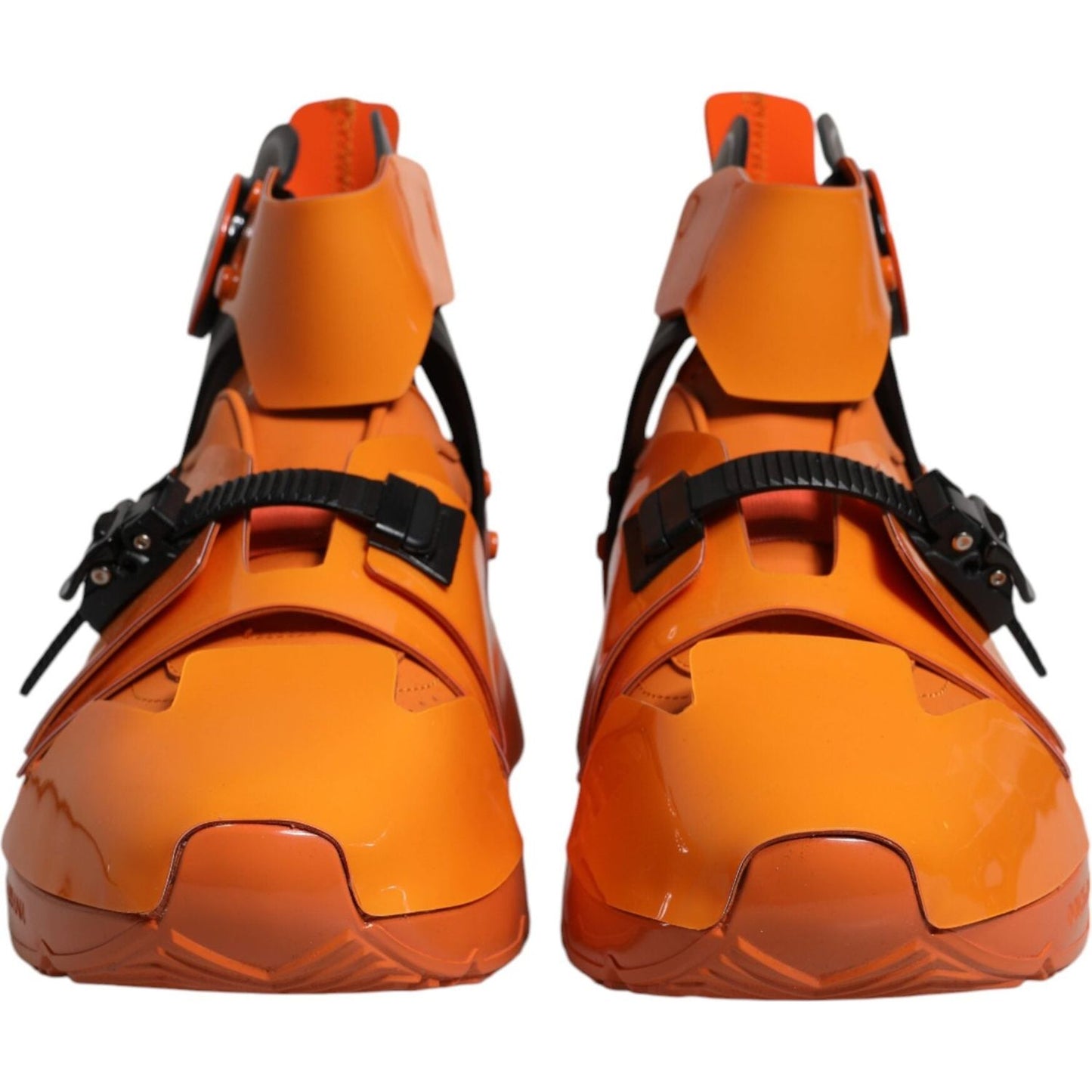 Dolce & Gabbana Orange Multi Panel Chunky High Top Sneakers Shoes Dolce & Gabbana Chocolate