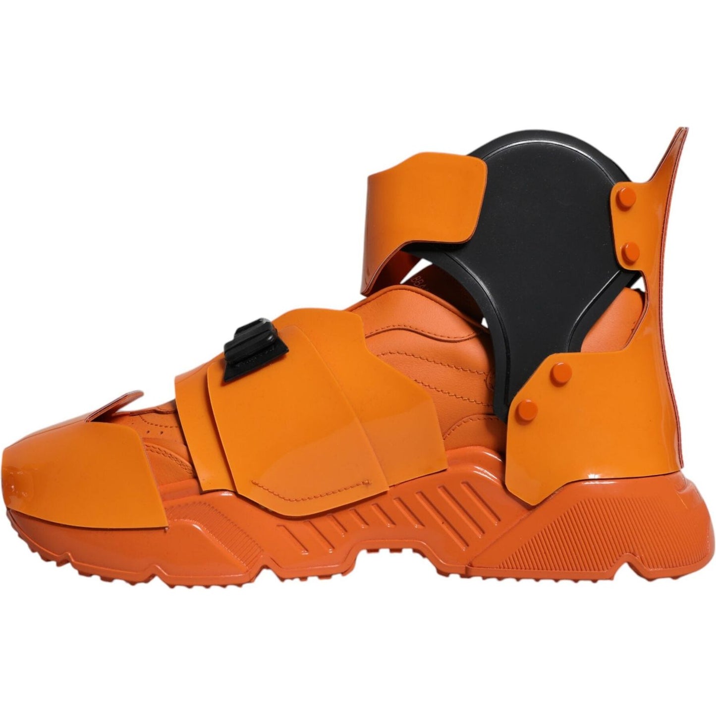 Dolce & Gabbana Orange Multi Panel Chunky High Top Sneakers Shoes Dolce & Gabbana Chocolate