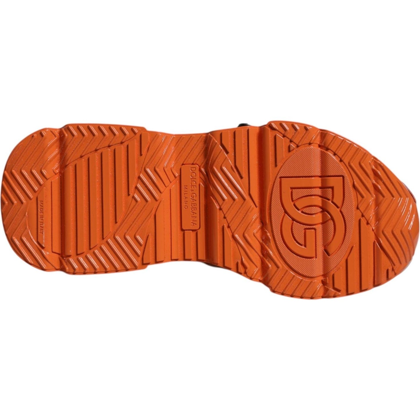 Dolce & Gabbana Orange Multi Panel Chunky High Top Sneakers Shoes Dolce & Gabbana Chocolate
