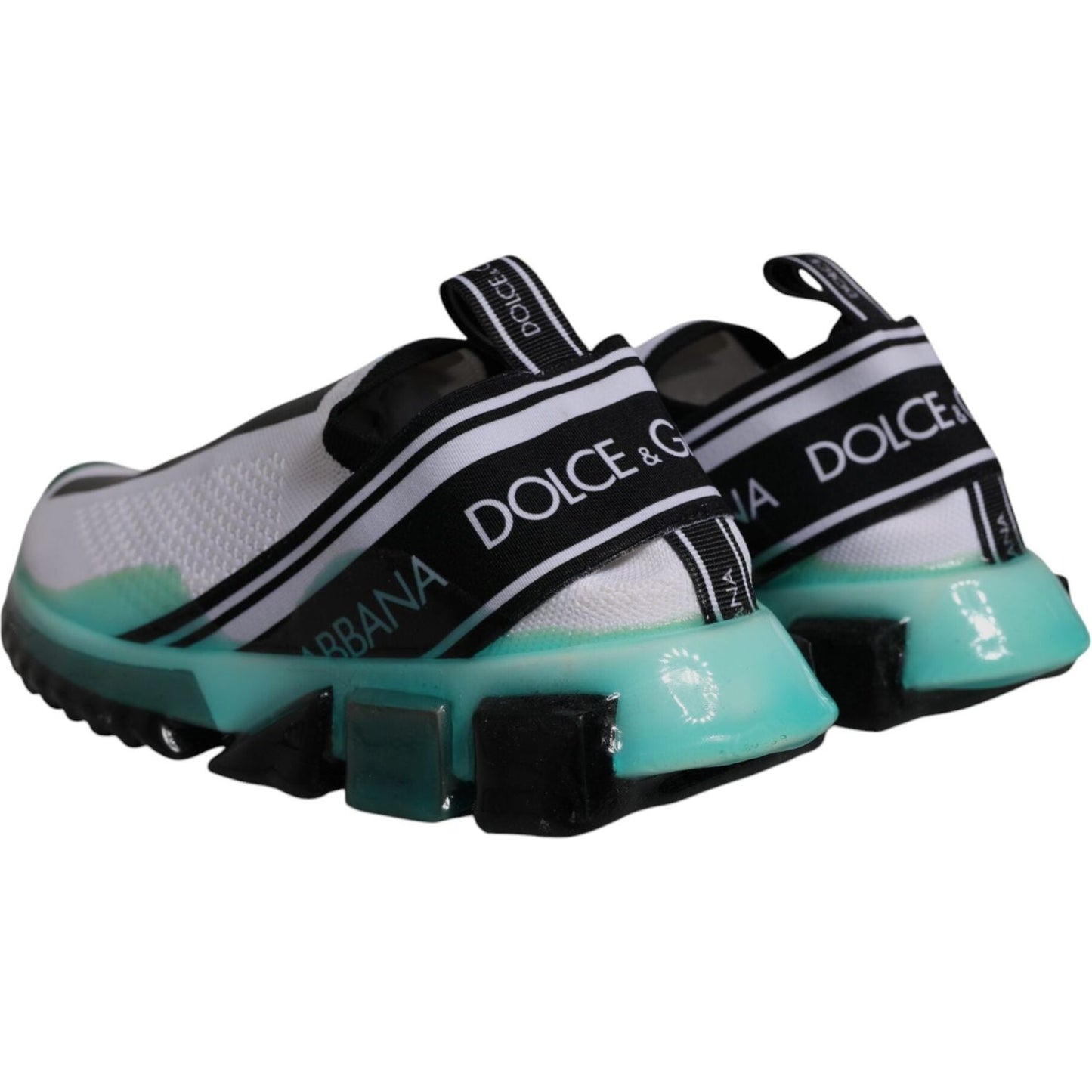Dolce & Gabbana White Blue Sorrento Slip On Sneakers Shoes Dolce & Gabbana Black