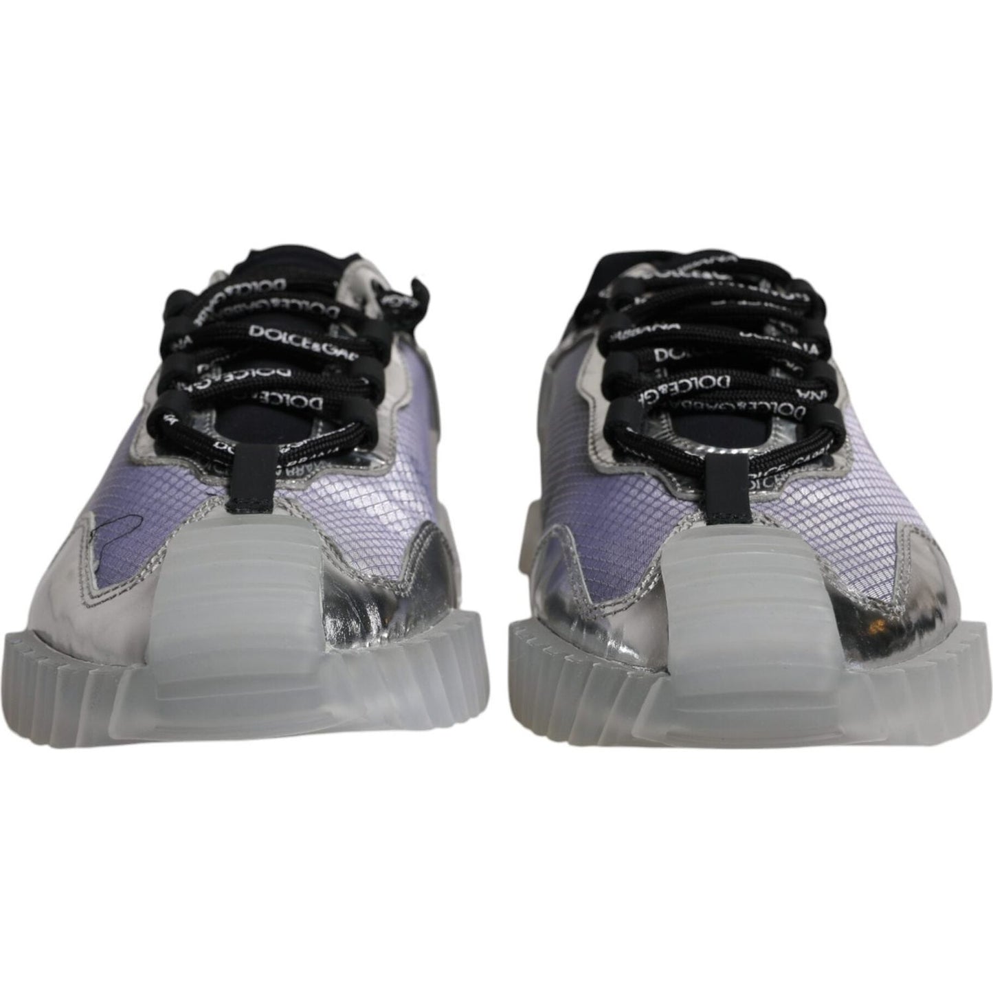 Dolce & Gabbana Silver Black Nylon NS1 Low Top Sneakers Shoes Dolce & Gabbana Slate Gray