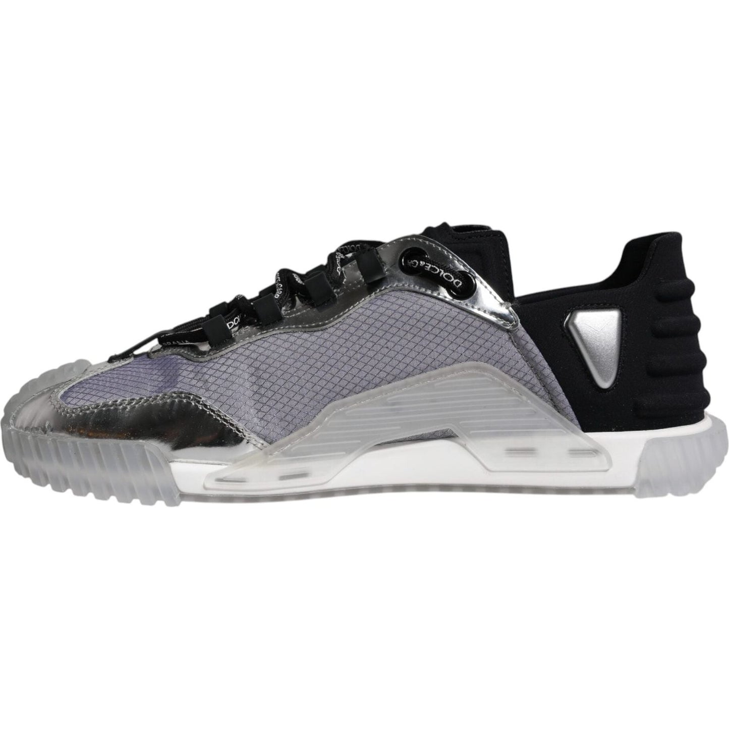 Dolce & Gabbana Silver Black Nylon NS1 Low Top Sneakers Shoes Dolce & Gabbana Light Slate Gray