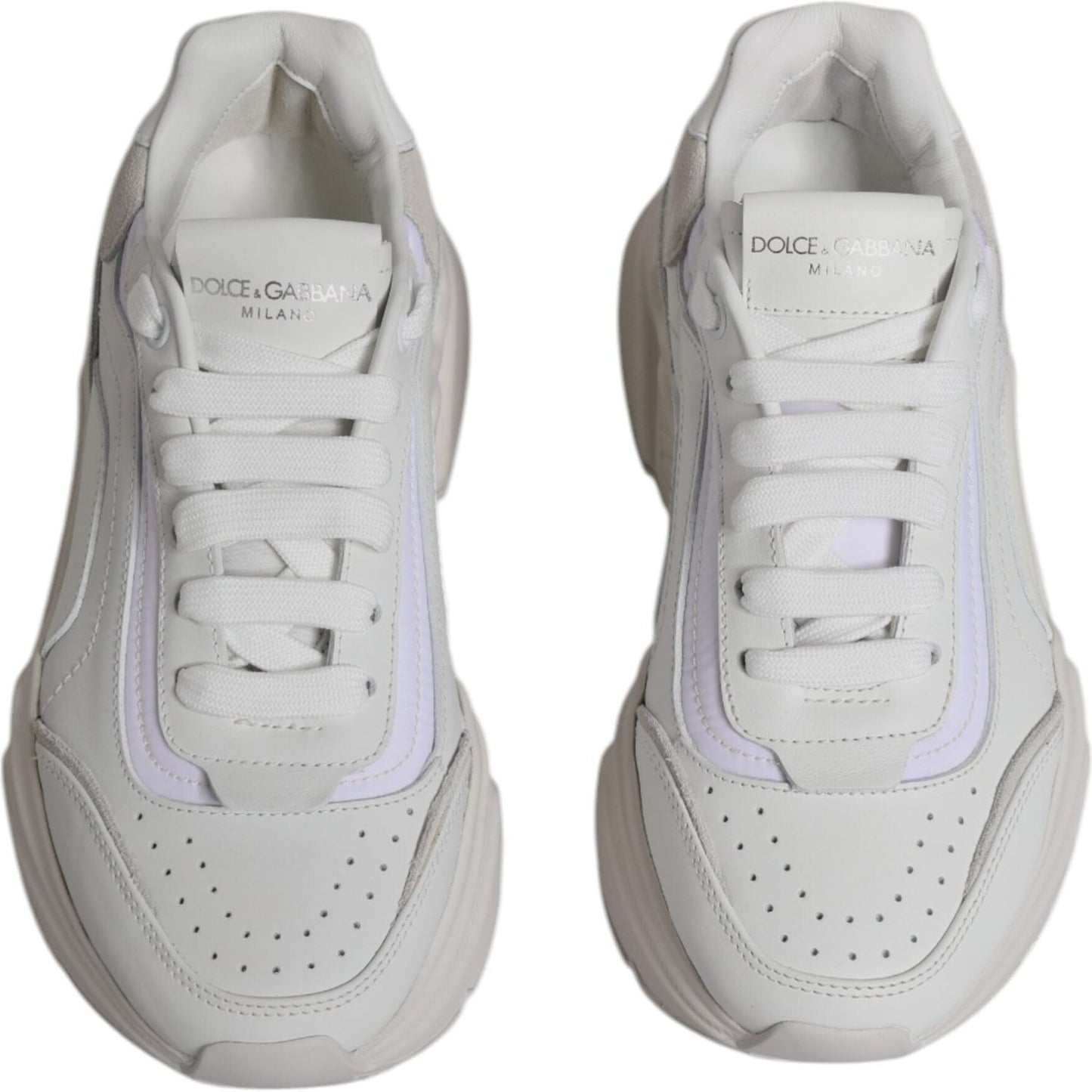 Dolce & Gabbana White Daymaster Low Top Sneakers Shoes Dolce & Gabbana Gray