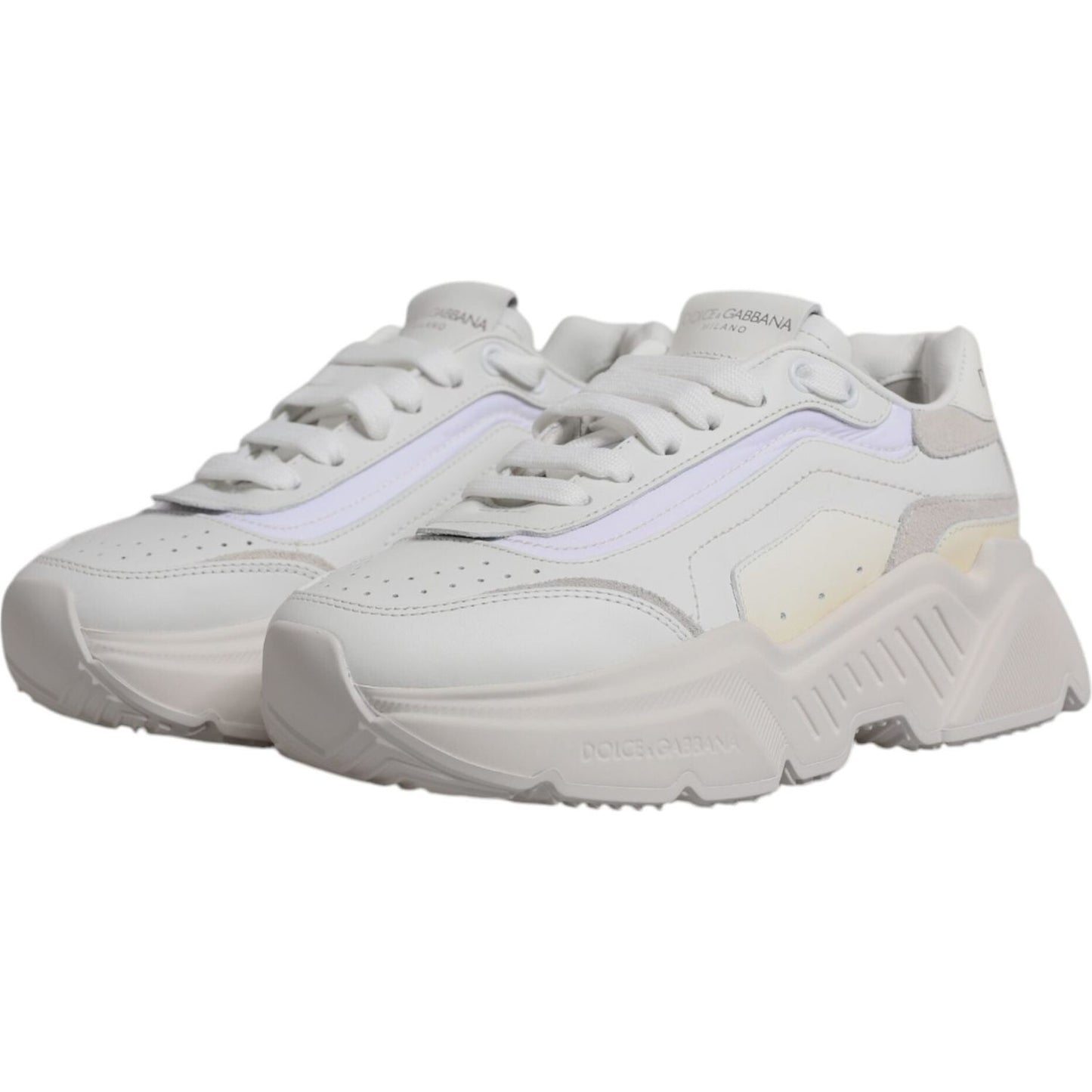 Dolce & Gabbana White Daymaster Low Top Sneakers Shoes Dolce & Gabbana Gray
