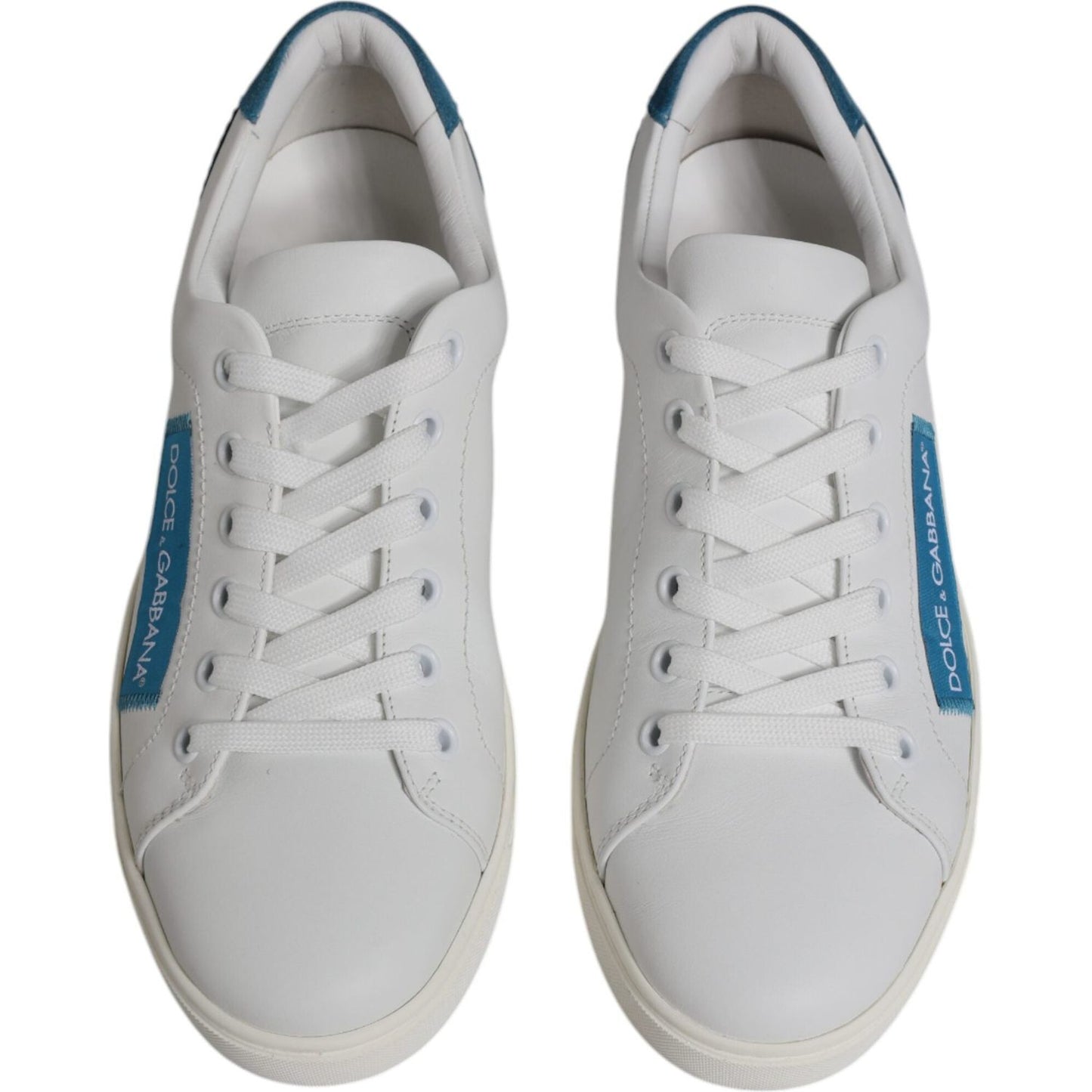 Dolce & Gabbana White London Calf Leather Sneakers Shoes Dolce & Gabbana Gray