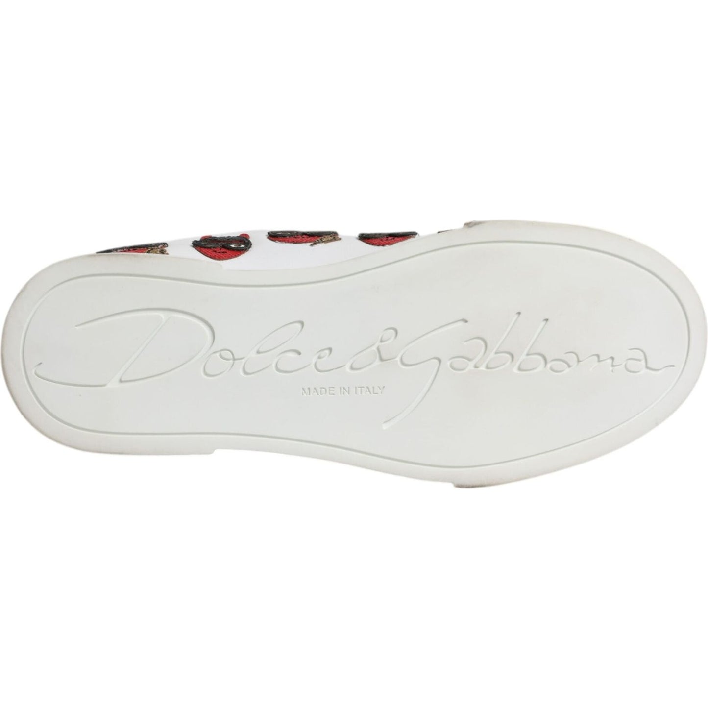 Dolce & Gabbana White Devil Face Portofino Sneakers Shoes Dolce & Gabbana Light Gray