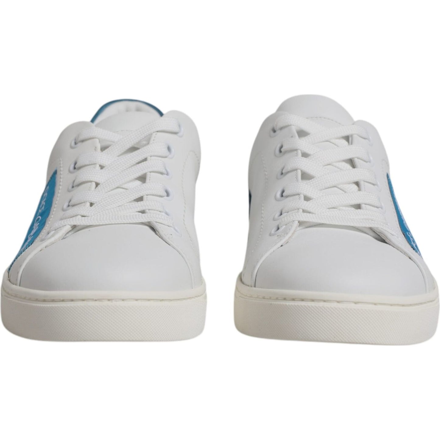 Dolce & Gabbana White London Calf Leather Sneakers Shoes Dolce & Gabbana Gray