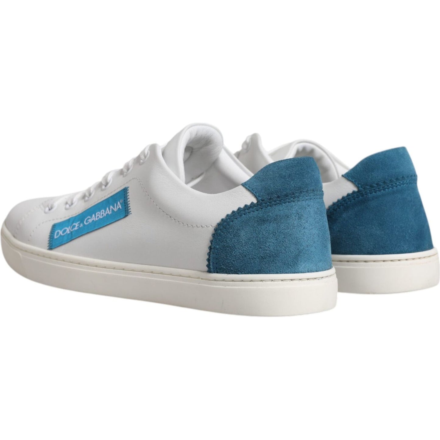 Dolce & Gabbana White London Calf Leather Sneakers Shoes Dolce & Gabbana Gray