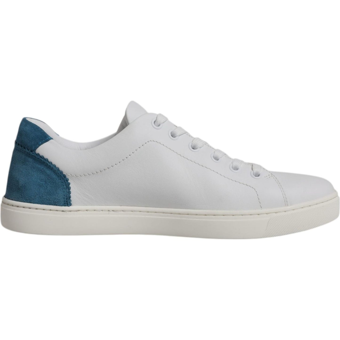 Dolce & Gabbana White London Calf Leather Sneakers Shoes Dolce & Gabbana Gray