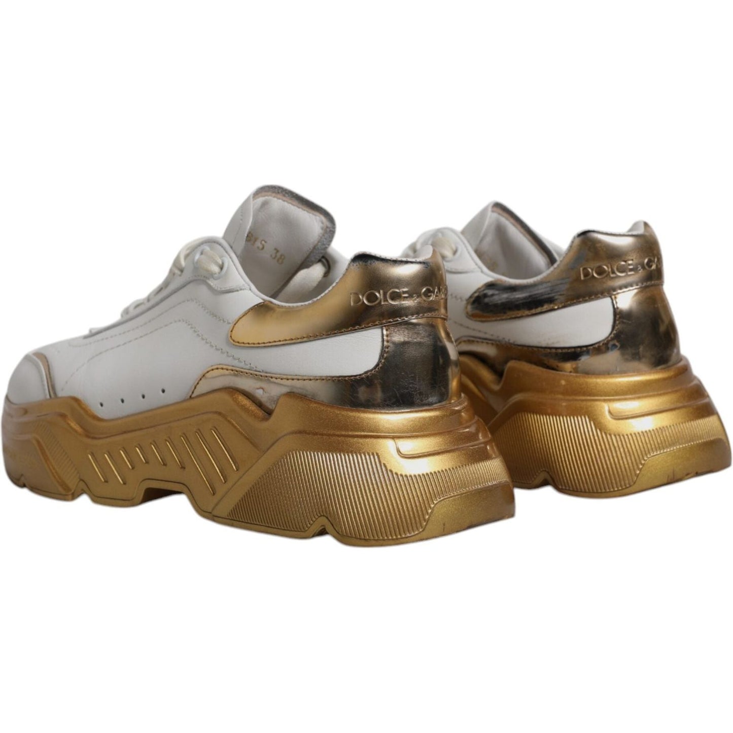 Dolce & Gabbana White Gold Daymaster Low Top Sneakers Shoes Dolce & Gabbana Dim Gray