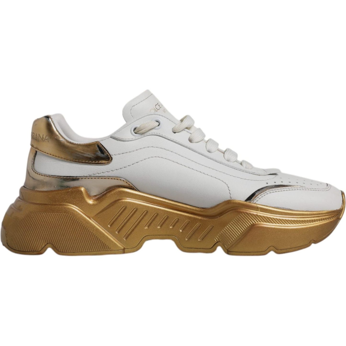 Dolce & Gabbana White Gold Daymaster Low Top Sneakers Shoes Dolce & Gabbana Sienna
