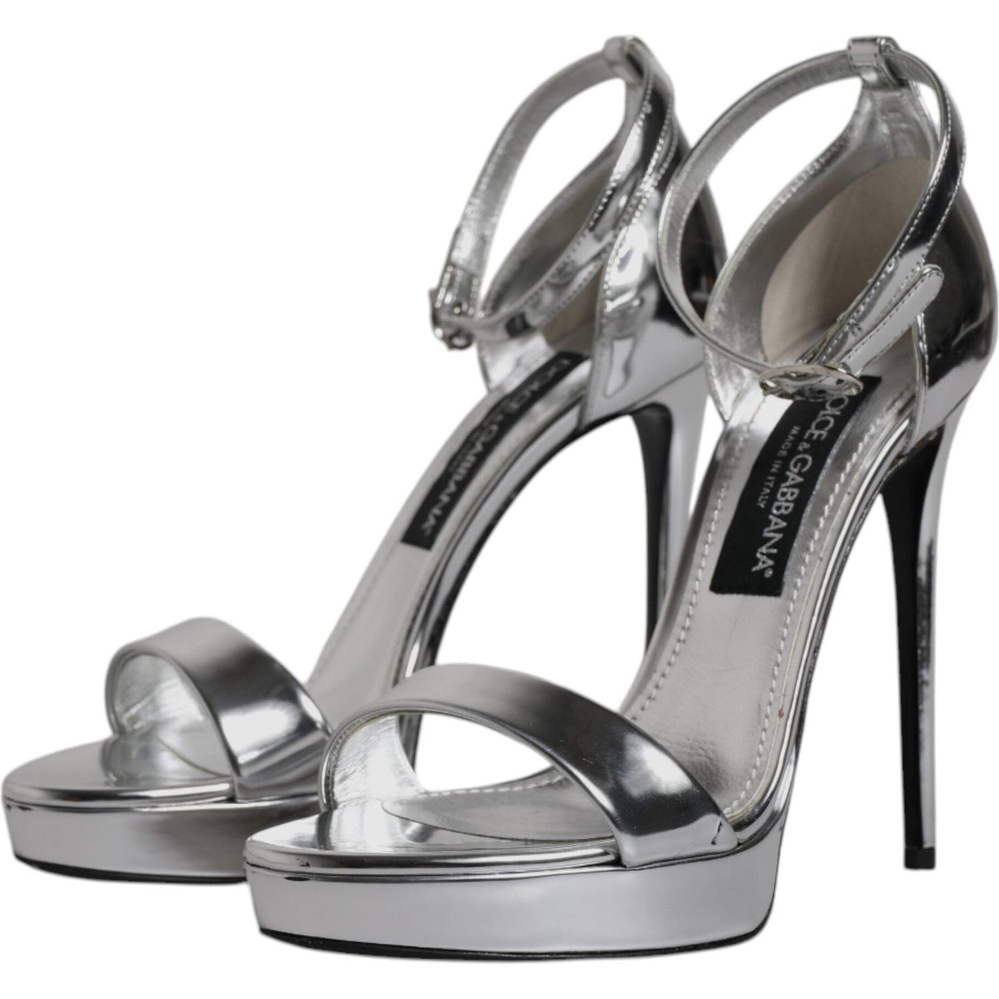Dolce & Gabbana Dolce & Gabbana Silver KEIRA Heels Ankle Strap Sandals Shoes LA12033-39 1728,67345645728,Dolce & Gabbana,EU39/US8.5,Material: 60% Polyurethane 40% Polyester,Preowned / Defect,Sandals - Women - Shoes,Shoes,Silver,Women,Women - Shoes