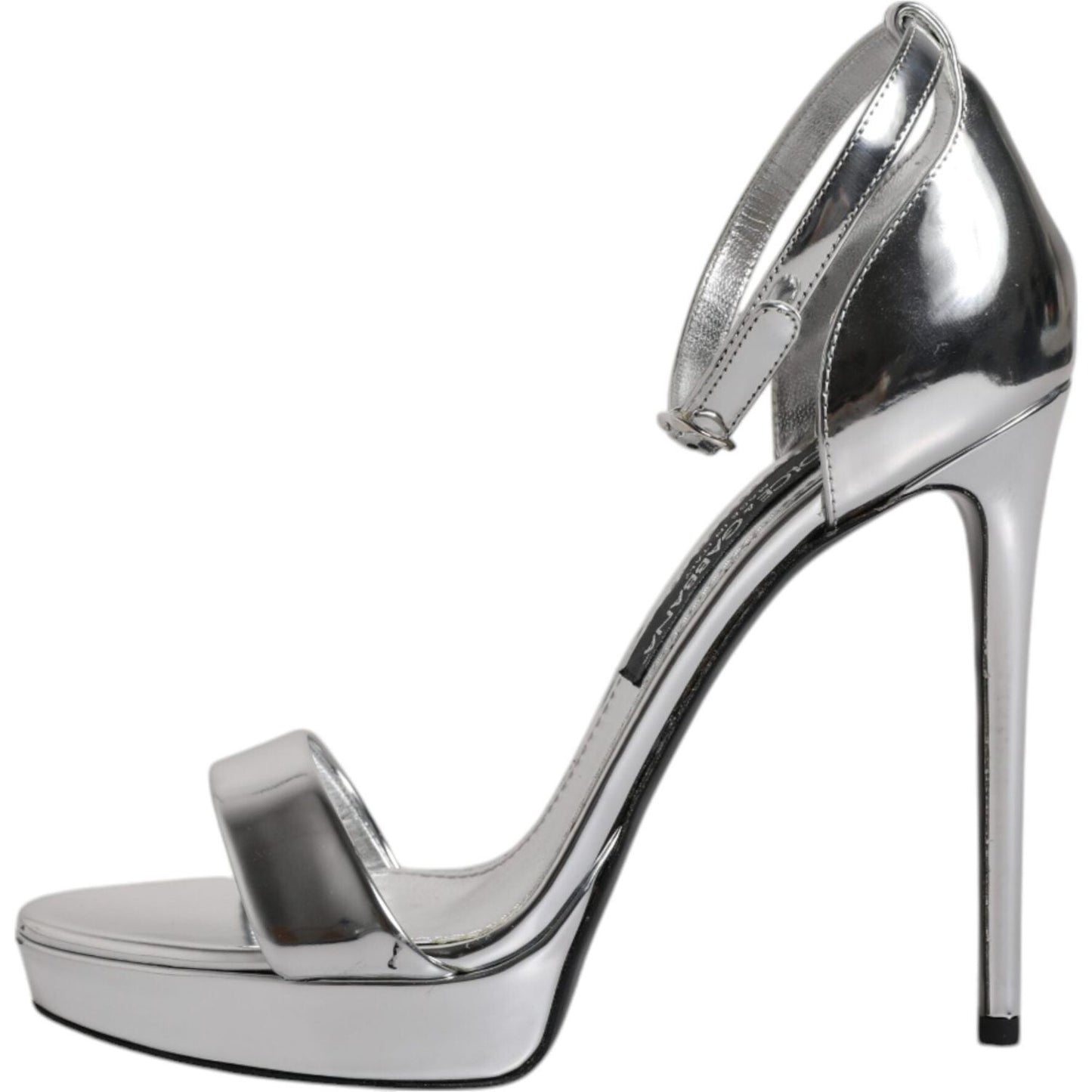 Dolce & Gabbana Dolce & Gabbana Silver KEIRA Heels Ankle Strap Sandals Shoes LA12033-39 1728,67345645728,Dolce & Gabbana,EU39/US8.5,Material: 60% Polyurethane 40% Polyester,Preowned / Defect,Sandals - Women - Shoes,Shoes,Silver,Women,Women - Shoes