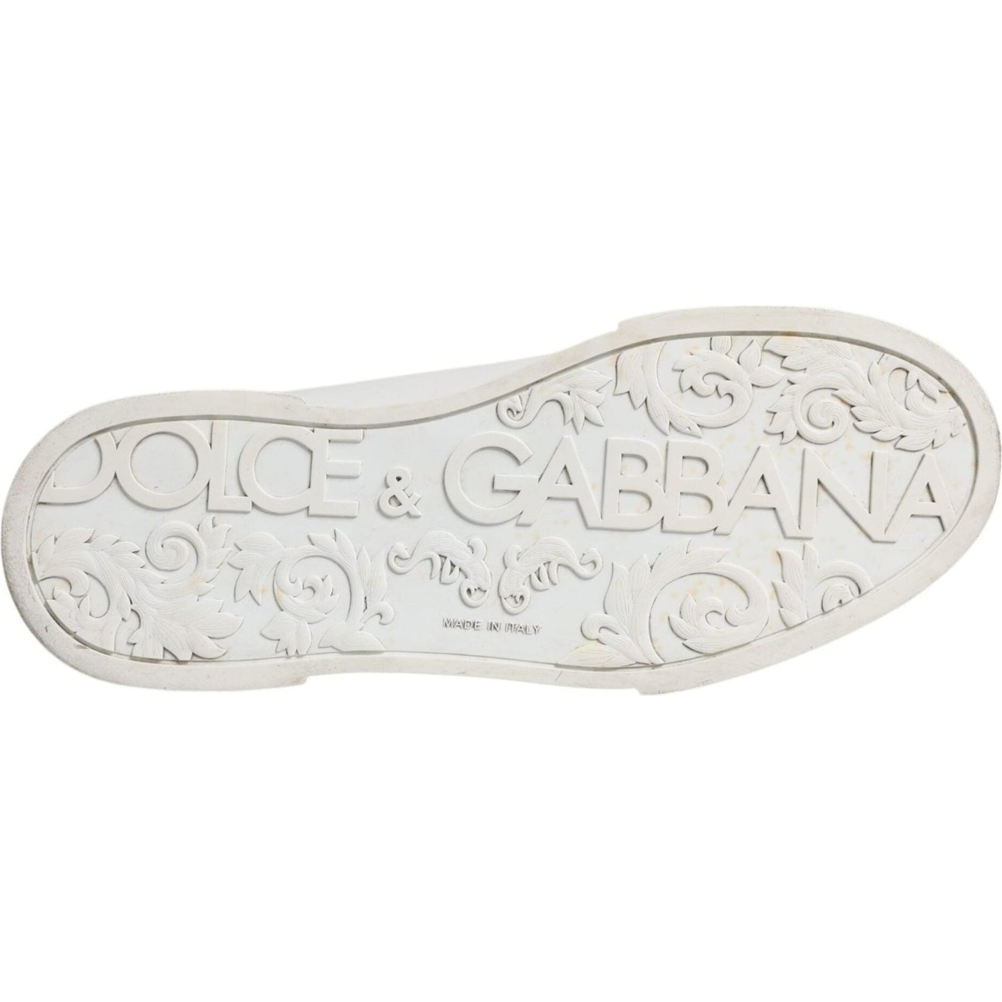 Dolce & Gabbana White Leather Classic Low Top Sneakers Shoes Dolce & Gabbana Light Gray