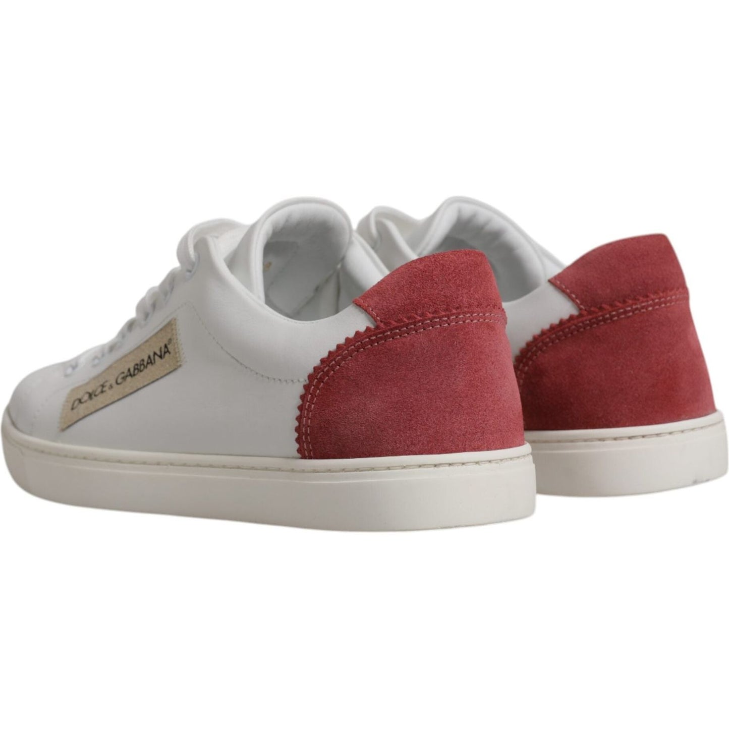 Dolce & Gabbana White London Calf Leather Sneakers Shoes Dolce & Gabbana Dark Gray