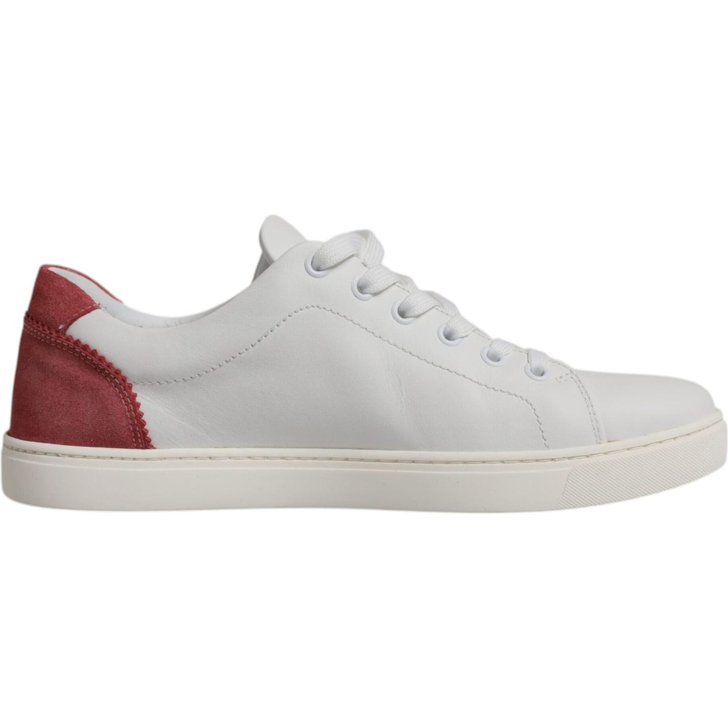 Dolce & Gabbana White London Calf Leather Sneakers Shoes Dolce & Gabbana Gray
