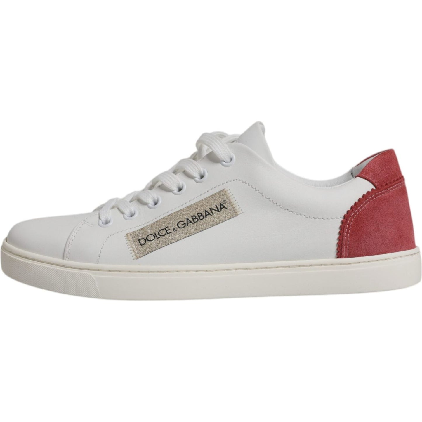 Dolce & Gabbana White London Calf Leather Sneakers Shoes Dolce & Gabbana Gray