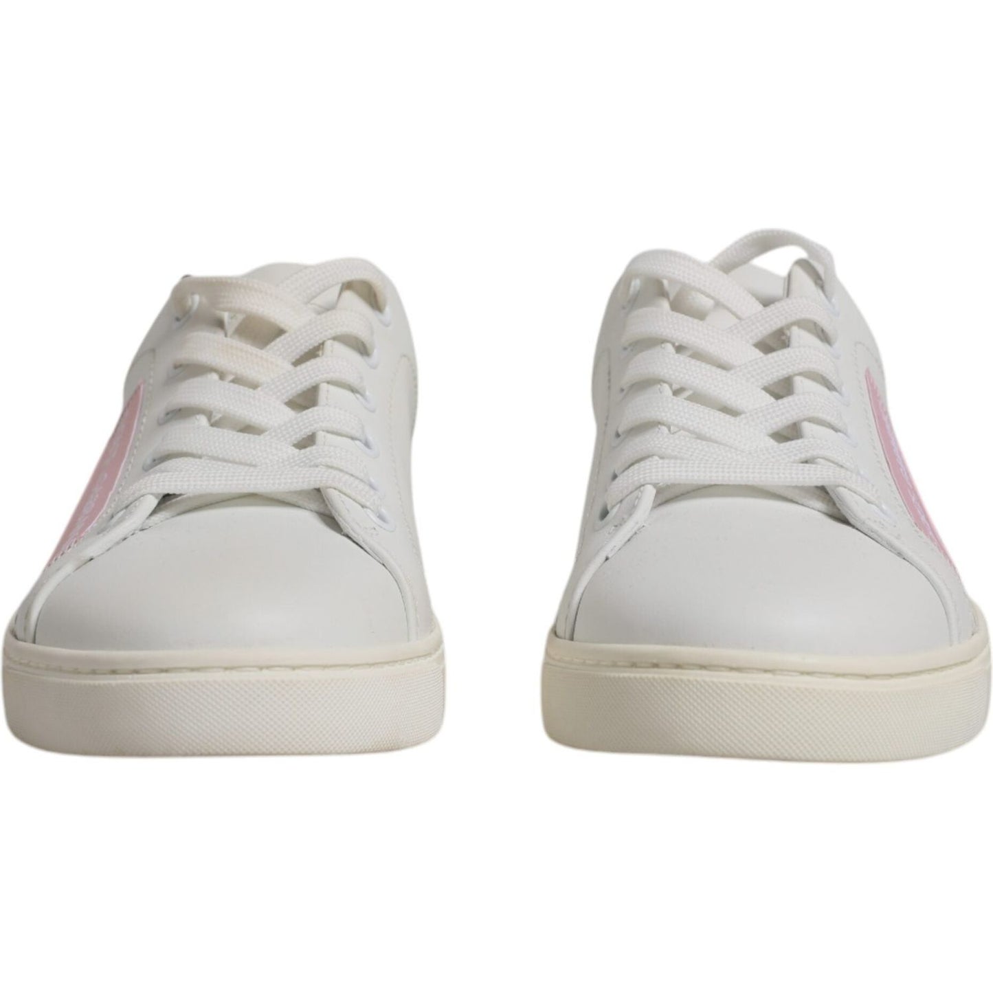 Dolce & Gabbana White Classic Calf Leather Sneakers Shoes Dolce & Gabbana Gray
