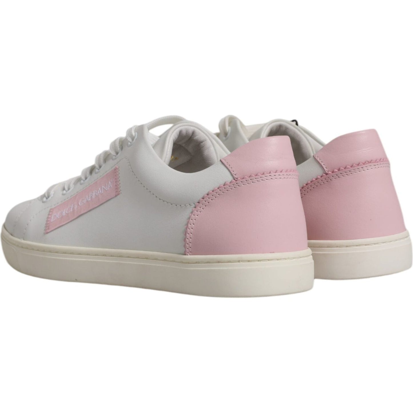 Dolce & Gabbana White Classic Calf Leather Sneakers Shoes Dolce & Gabbana Dark Gray