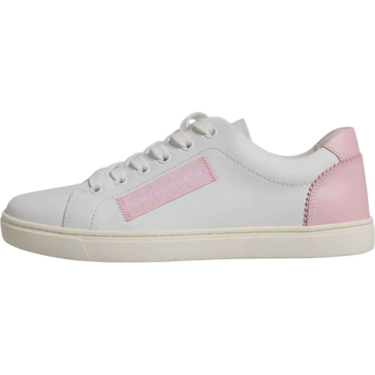 Dolce & Gabbana White Classic Calf Leather Sneakers Shoes Dolce & Gabbana Gray